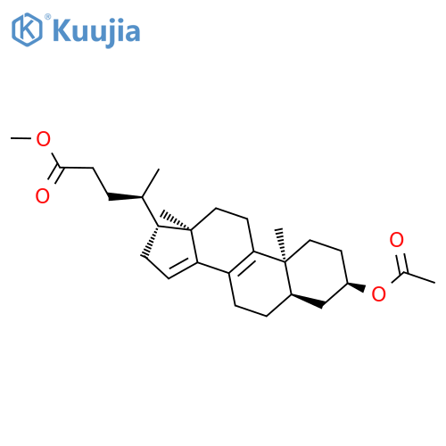 Chola-8,14-dien-24-oic acid, 3-(acetyloxy)-, methyl ester, (3a,5b)- structure