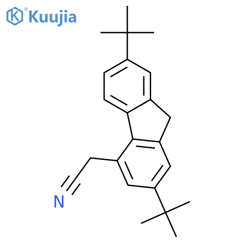 9H-Fluorene-4-acetonitrile, 2,7-bis(1,1-dimethylethyl)- structure