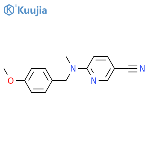 6-{[(4-methoxyphenyl)methyl](methyl)amino}pyridine-3-carbonitrile structure