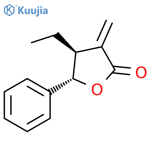 2(3H)-Furanone, 4-ethyldihydro-3-methylene-5-phenyl-, trans- structure