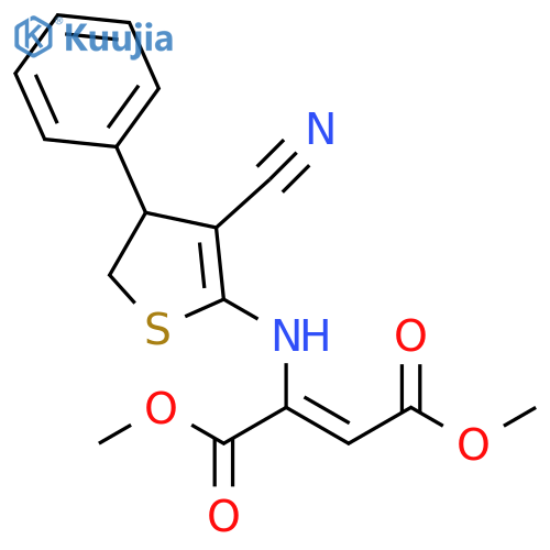 2-Butenedioic acid, 2-[(3-cyano-4,5-dihydro-4-phenyl-2-thienyl)amino]-, dimethyl ester, (Z)- (9CI) structure