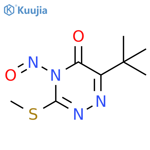1,2,4-Triazin-5(4H)-one, 6-(1,1-dimethylethyl)-3-(methylthio)-4-nitroso- structure