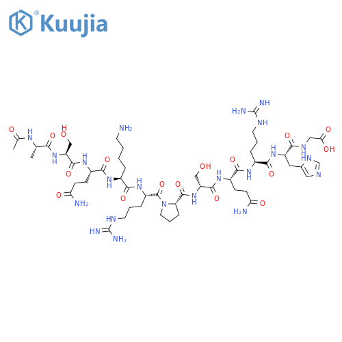 Glycine,N-acetyl-L-alanyl-L-seryl-L-glutaminyl-L-lysyl-L-arginyl-L-prolyl-L-seryl-L-glutaminyl-L-arginyl-L-histidyl- structure