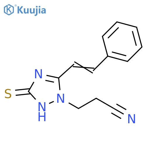 1H-1,2,4-Triazole-1-propanenitrile,2,3-dihydro-5-(2-phenylethenyl)-3-thioxo- structure