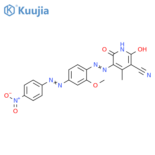 3-Pyridinecarbonitrile,1,2-dihydro-6-hydroxy-5-[[2-methoxy-4-[(4-nitrophenyl)azo]phenyl]azo]-4-methyl-2-oxo- structure