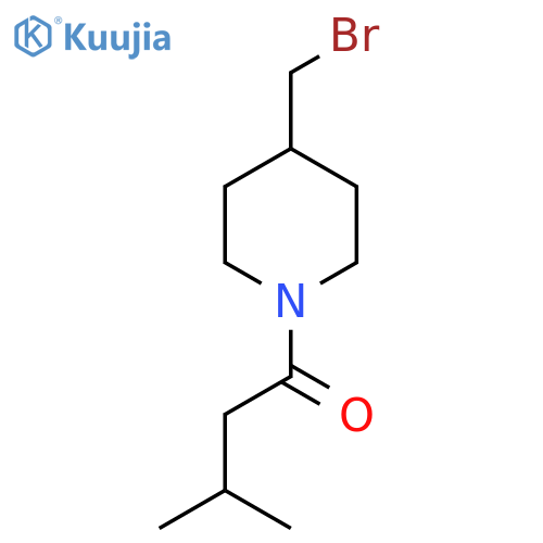 1-4-(Bromomethyl)piperidin-1-yl-3-methylbutan-1-one structure