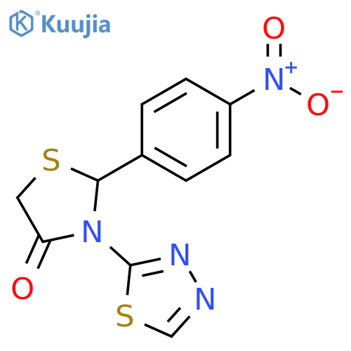 4-Thiazolidinone, 2-(4-nitrophenyl)-3-(1,3,4-thiadiazol-2-yl)- structure