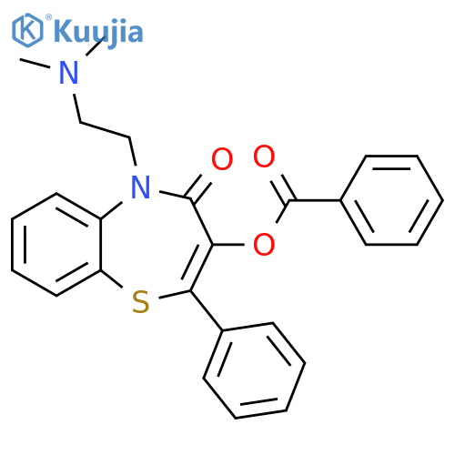 1,5-Benzothiazepin-4(5H)-one,3-(benzoyloxy)-5-[2-(dimethylamino)ethyl]-2-phenyl- structure