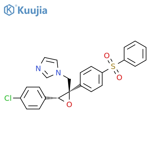 1H-Imidazole, 1-[[3-(4-chlorophenyl)-2-[4-(phenylsulfonyl)phenyl]oxiranyl]methyl]-, trans- (9CI) structure