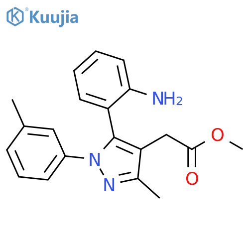 1H-Pyrazole-4-acetic acid,5-(2-aminophenyl)-3-methyl-1-(3-methylphenyl)-, methyl ester structure