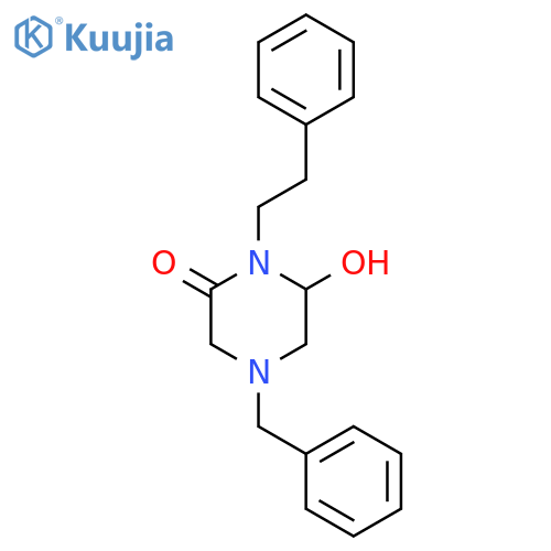 4-benzyl-6-hydroxy-1-(2-phenylethyl)piperazin-2-one structure