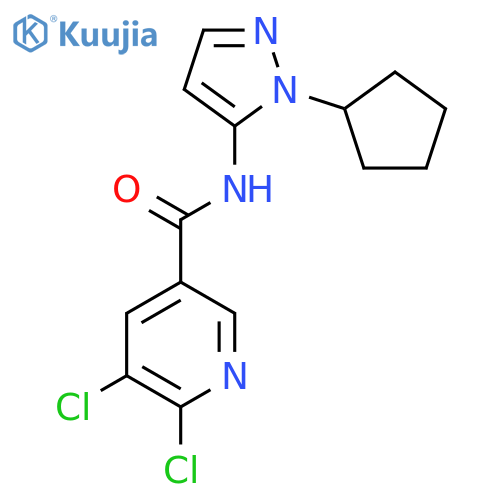 5,6-dichloro-N-(2-cyclopentylpyrazol-3-yl)pyridine-3-carboxamide structure