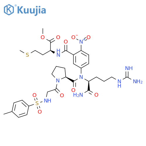 L-Argininamide, N-[(4-methylphenyl)sulfonyl]glycyl-L-prolyl-N-[3-[[[1-(methoxycarbonyl)-3-(methylthio)propyl]amino]carbonyl]-4-nitrophenyl]-, (S)- (9CI) structure