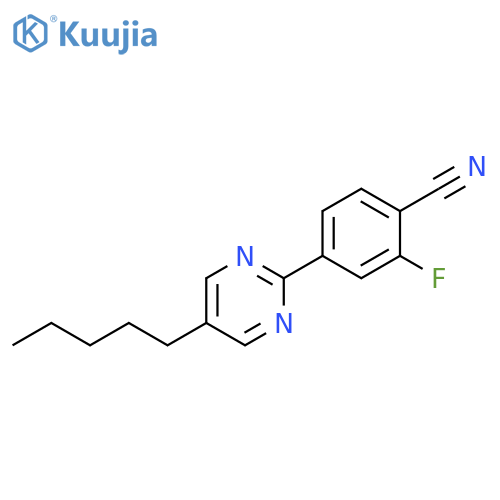 Benzonitrile, 2-fluoro-4-(5-pentyl-2-pyrimidinyl)- structure