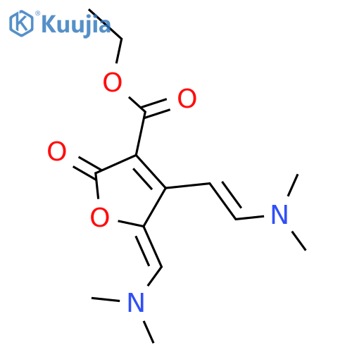 ethyl 5-(dimethylamino)methylene-4-[2-(dimethylamino)vinyl]-2-oxo-2,5-dihydrofuran-3-carboxylate structure
