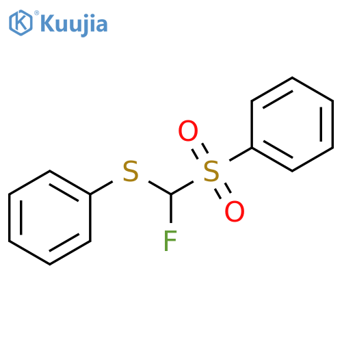 Benzene, [[fluoro(phenylsulfonyl)methyl]thio]- structure