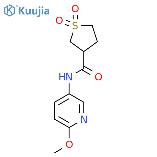 N-(6-methoxypyridin-3-yl)-1,1-dioxo-1lambda6-thiolane-3-carboxamide structure