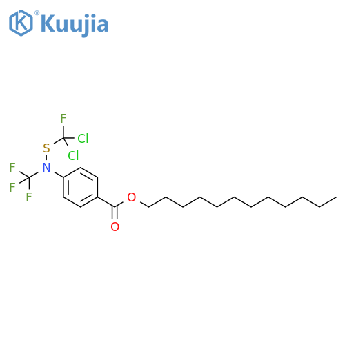 Benzoic acid, 4-[[(dichlorofluoromethyl)thio](trifluoromethyl)amino]-,dodecyl ester structure