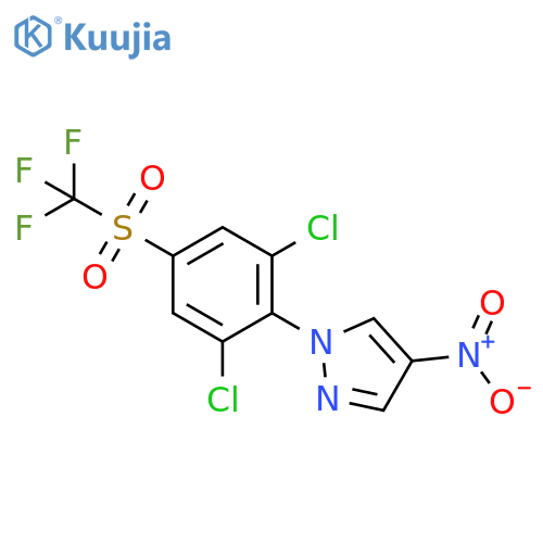 1H-Pyrazole, 1-[2,6-dichloro-4-[(trifluoromethyl)sulfonyl]phenyl]-4-nitro- structure