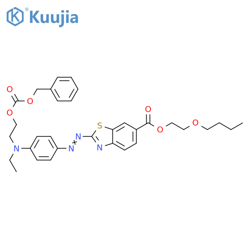 6-Benzothiazolecarboxylic acid,2-[[4-[ethyl[2-[[(phenylmethoxy)carbonyl]oxy]ethyl]amino]phenyl]azo]-,2-butoxyethyl ester structure