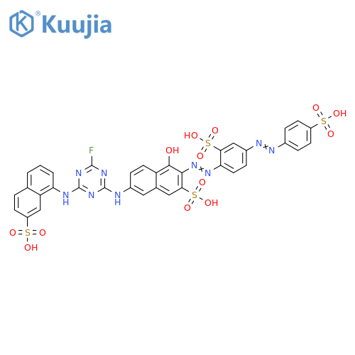 2-Naphthalenesulfonic acid,7-[[4-fluoro-6-[(7-sulfo-1-naphthalenyl)amino]-1,3,5-triazin-2-yl]amino]-4-hydroxy-3-[[2-sulfo-4-[(4-sulfophenyl)azo]phenyl]azo]- structure