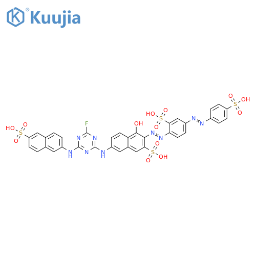 2-Naphthalenesulfonic acid,7-[[4-fluoro-6-[(6-sulfo-2-naphthalenyl)amino]-1,3,5-triazin-2-yl]amino]-4-hydroxy-3-[[2-sulfo-4-[(4-sulfophenyl)azo]phenyl]azo]- structure