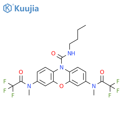 10H-Phenoxazine-10-carboxamide,N-butyl-3,7-bis[methyl(trifluoroacetyl)amino]- structure