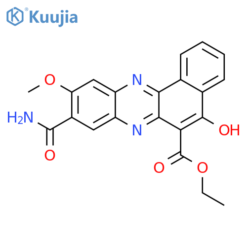 Benzo[a]phenazine-6-carboxylic acid,9-(aminocarbonyl)-5-hydroxy-10-methoxy-, ethyl ester structure