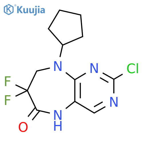 2-Chloro-9-cyclopentyl-7,7-difluoro-8,9-dihydro-5h-pyrimido4,5-b1,4diazepin-6(7H)-one structure