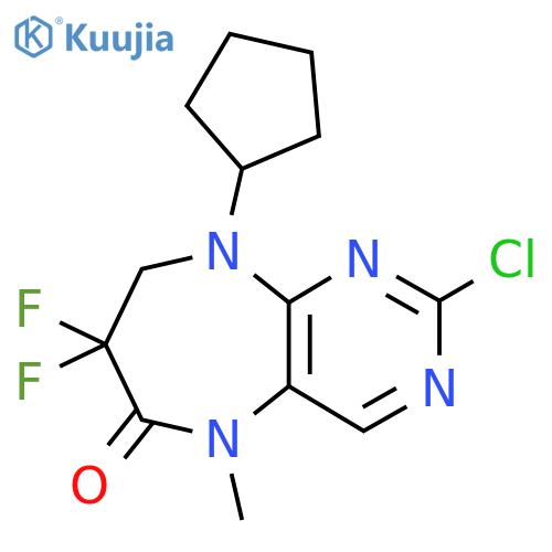 2-Chloro-9-cyclopentyl-7,7-difluoro-5-methyl-8,9-dihydro-5H-pyrimido4,5-b1,4diazepin-6(7H)-one structure