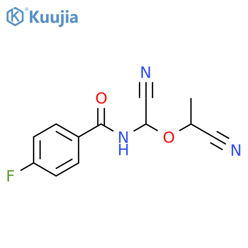 Benzamide, N-[cyano(1-cyanoethoxy)methyl]-4-fluoro- structure