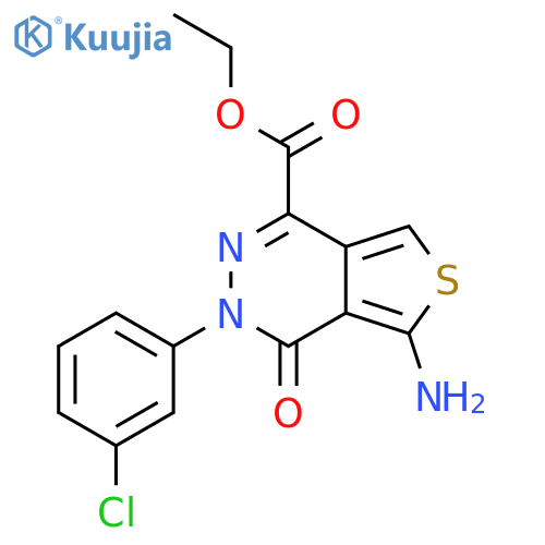 ethyl 5-amino-3-(3-chlorophenyl)-4-oxo-3H,4H-thieno[3,4-d]pyridazine-1-carboxylate structure