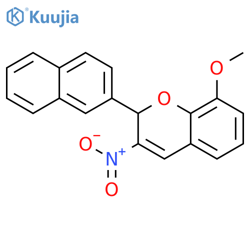 2H-1-Benzopyran, 8-methoxy-2-(2-naphthalenyl)-3-nitro- structure