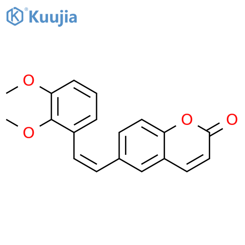 2H-1-Benzopyran-2-one, 6-[2-(2,3-dimethoxyphenyl)ethenyl]-, (Z)- (9CI) structure