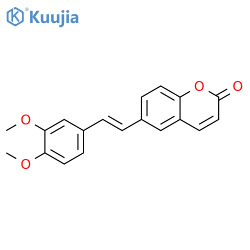 2H-1-Benzopyran-2-one, 6-[2-(3,4-dimethoxyphenyl)ethenyl]-, (E)- (9CI) structure