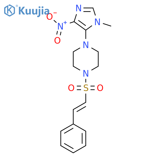 1-(1-Methyl-4-nitro-1h-imidazol-5-yl)-4-(2-phenylethenesulfonyl)piperazine structure