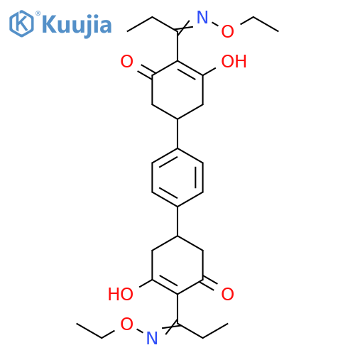 2-Cyclohexen-1-one, 5,5'-(1,4-phenylene)bis[2-[1-(ethoxyimino)propyl]-3-hydroxy- structure