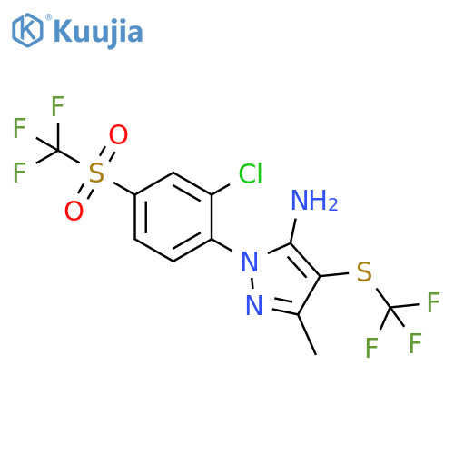 1H-Pyrazol-5-amine,1-[2-chloro-4-[(trifluoromethyl)sulfonyl]phenyl]-3-methyl-4-[(trifluoromethyl)thio]- structure