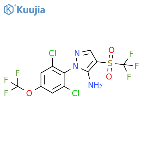 1H-Pyrazol-5-amine,1-[2,6-dichloro-4-(trifluoromethoxy)phenyl]-4-[(trifluoromethyl)sulfonyl]- structure