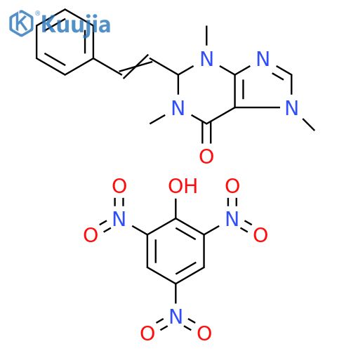 6H-Purin-6-one, 1,2,3,7-tetrahydro-1,3,7-trimethyl-2-(2-phenylethenyl)-,compd. with 2,4,6-trinitrophenol (1:1) structure
