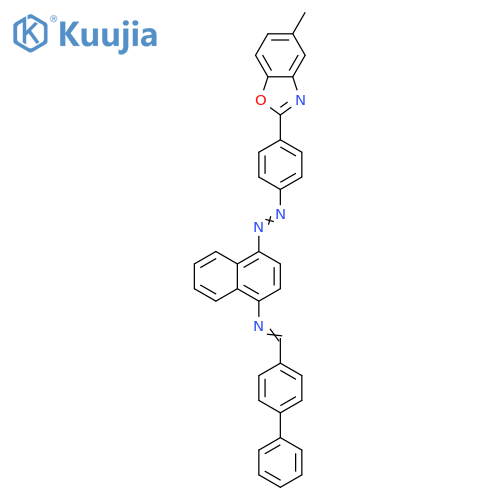 1-Naphthalenamine,N-([1,1'-biphenyl]-4-ylmethylene)-4-[[4-(5-methyl-2-benzoxazolyl)phenyl]azo]- structure