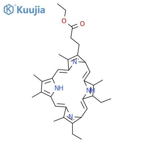 21H,23H-Porphine-2-propanoicacid, 13,17-diethyl-3,7,8,12,18-pentamethyl-, ethyl ester structure