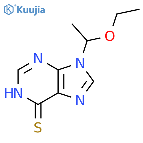 6H-Purine-6-thione, 9-(1-ethoxyethyl)-1,9-dihydro- structure