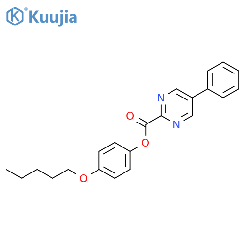 2-Pyrimidinecarboxylic acid, 5-phenyl-, 4-(pentyloxy)phenyl ester structure