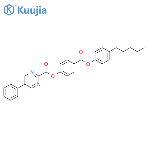 2-Pyrimidinecarboxylic acid, 5-phenyl-,4-[(4-pentylphenoxy)carbonyl]phenyl ester structure