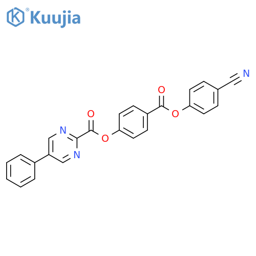 2-Pyrimidinecarboxylic acid, 5-phenyl-,4-[(4-cyanophenoxy)carbonyl]phenyl ester structure
