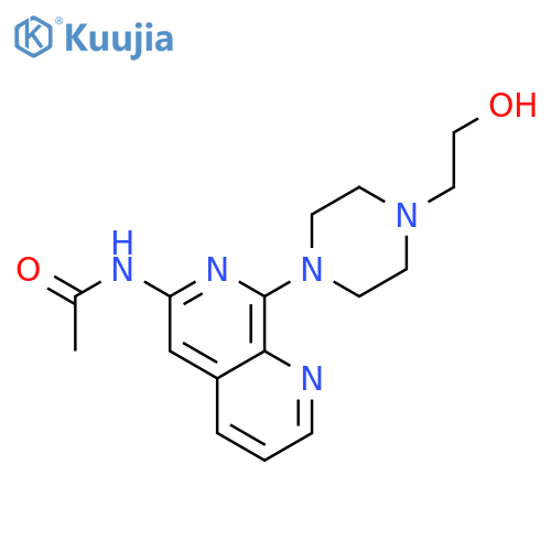 Acetamide,N-[8-[4-(2-hydroxyethyl)-1-piperazinyl]-1,7-naphthyridin-6-yl]- structure
