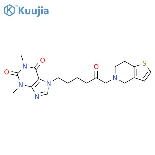 1H-Purine-2,6-dione, 7-[6-(6,7-dihydrothieno[3,2-c]pyridin-5(4H)-yl)-5-oxohexyl]-3,7-dihydro-1,3-dimethyl- structure