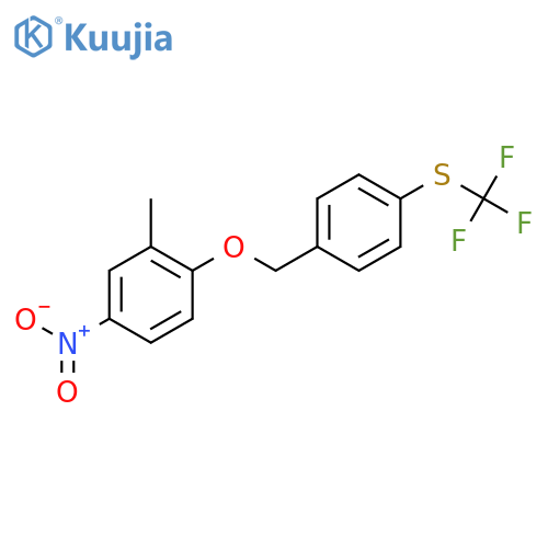 (4-((2-Methyl-4-nitrophenoxy)methyl)phenyl)(trifluoromethyl)sulfane structure