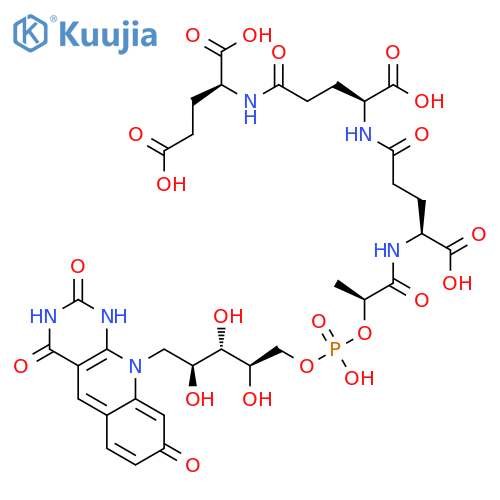 L-Glutamic acid,N-[N-[N-[1-oxo-2-(phosphonooxy)propyl]-L-g-glutamyl]-L-g-glutamyl]-, P&reg;5-ester with 1-deoxy-1-(3,4-dihydro-8-hydroxy-2,4-dioxopyrimido[4,5-b]quinolin-10(2H)-yl)-D-ribitol,(S)- (9CI) structure